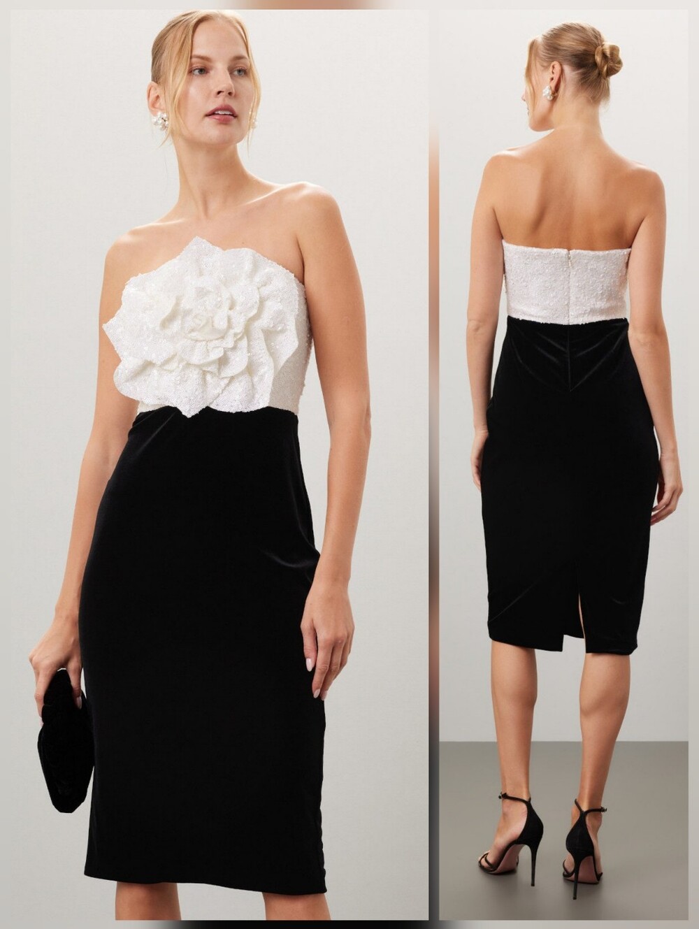 Badgley Mischka Rose Bodice Dress Hourglass Sleeveless Strapless Size 0
